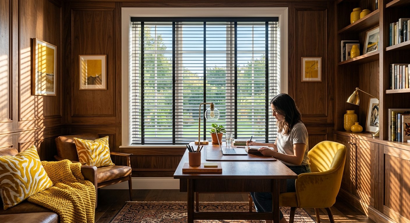 Anodized Slate Slat Blind — Sector 15